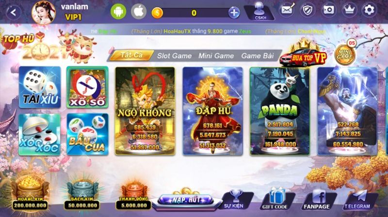Giao diện cổng game go68